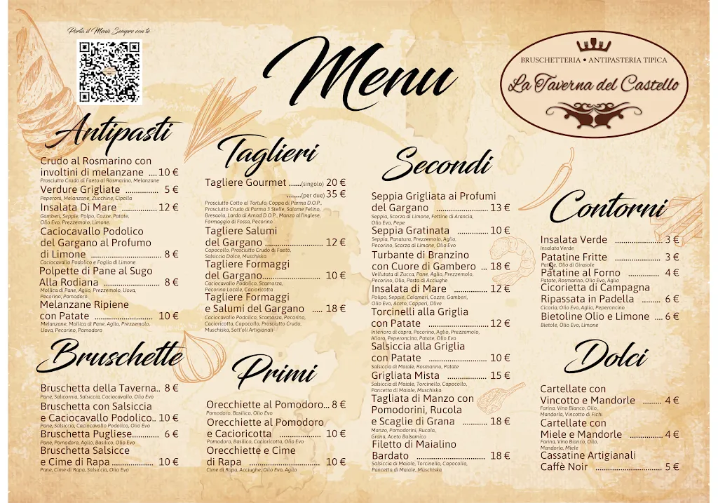 Menu_La Taverna del Castello_Rodi Garganico_immagine_1