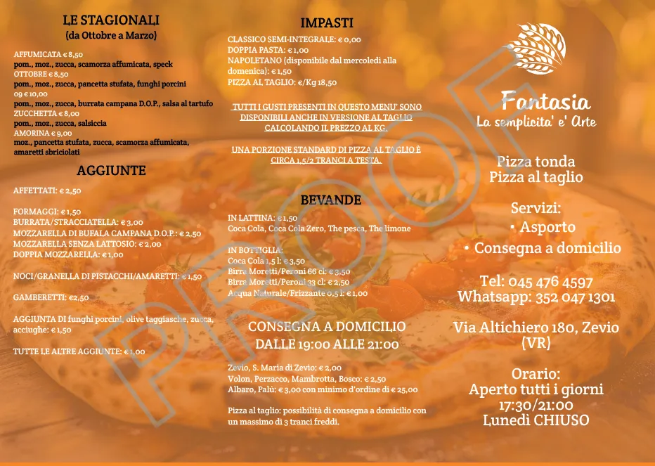 Menu_Pizzeria Fantasia di Lettieri Stefano_Zevio_image_2