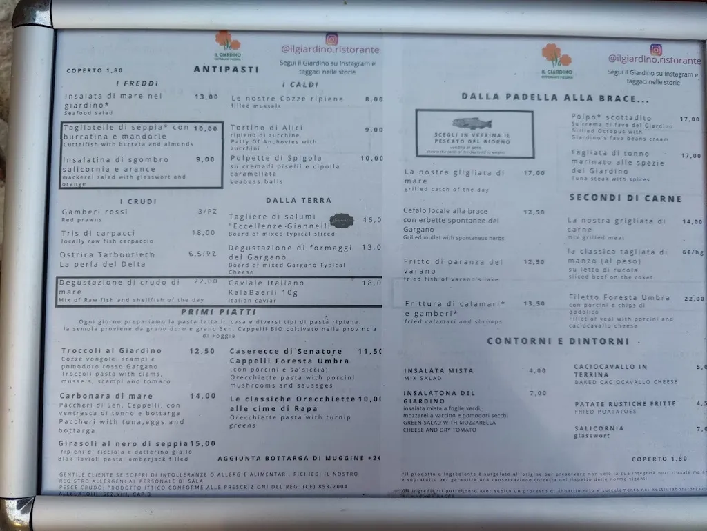 Menu_Il Giardino Ristorante Pizzeria_Rodi Garganico_image_1