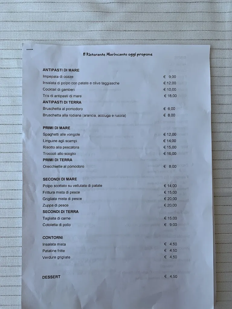 Menu_MARINCANTO - Restaurant & Beach_Rodi Garganico_image_2