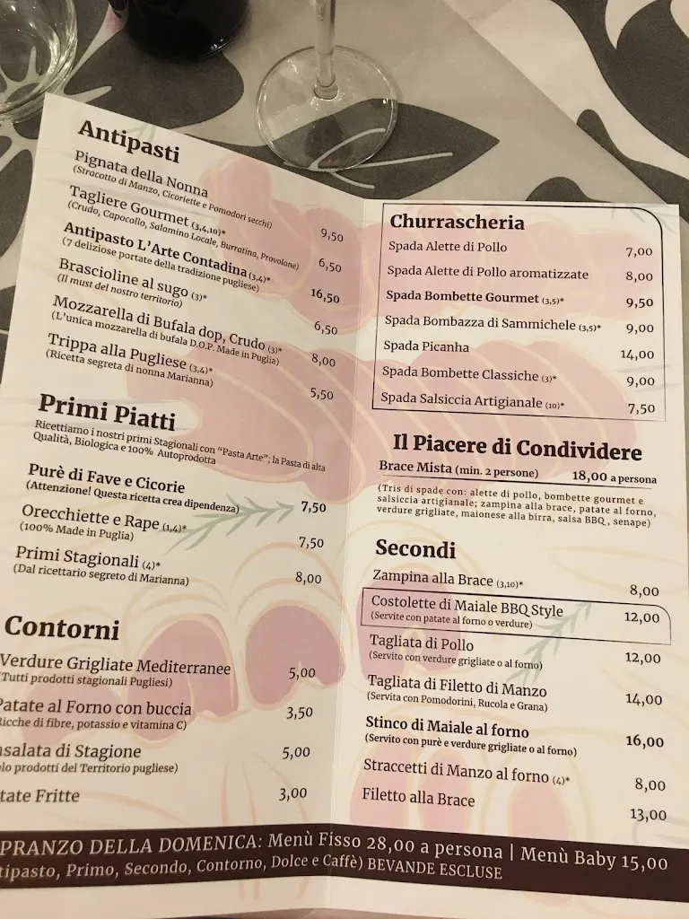 Menu_L'ARTE CONTADINA - Trattoria - Pizzeria - Ristogrill_Sammichele di Bari_image_1