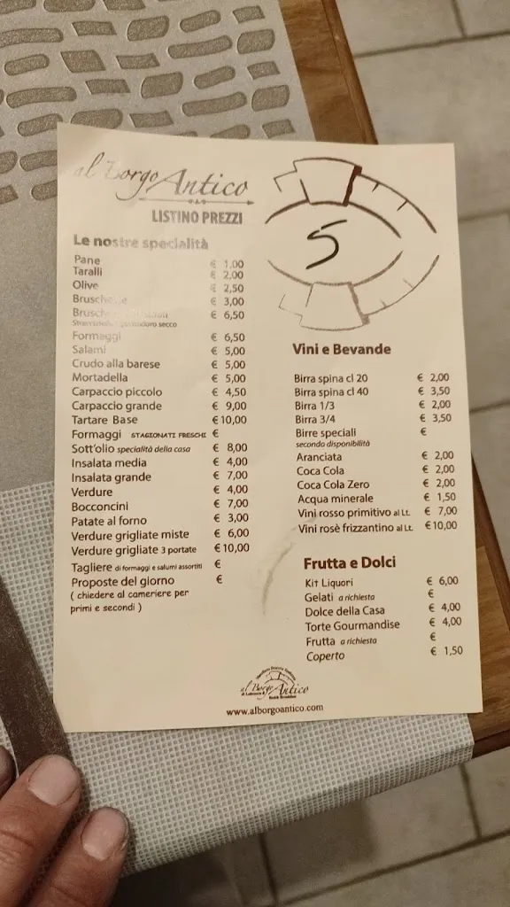 Menu_Al Borgo Antico - Braceria | B&B_Sammichele di Bari_image_2