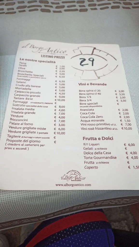 Menu_Al Borgo Antico - Braceria | B&B_Sammichele di Bari_image_3