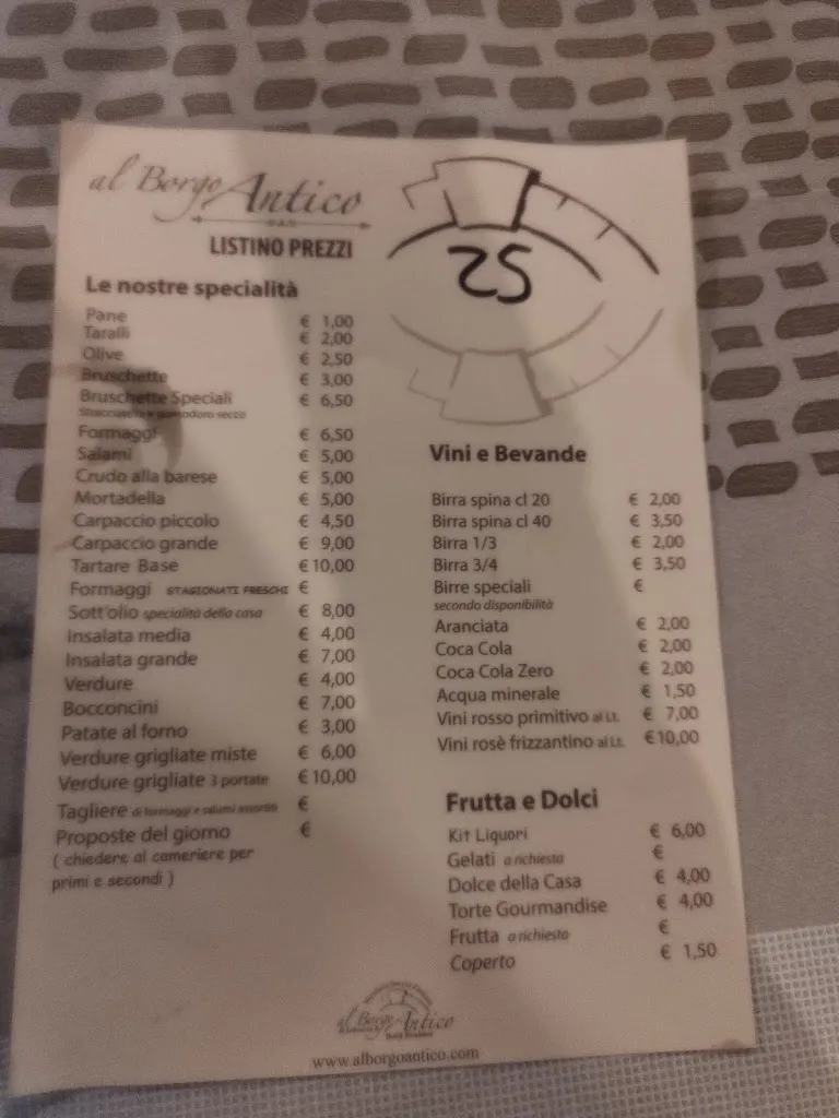 Menu_Al Borgo Antico - Braceria | B&B_Sammichele di Bari_image_4