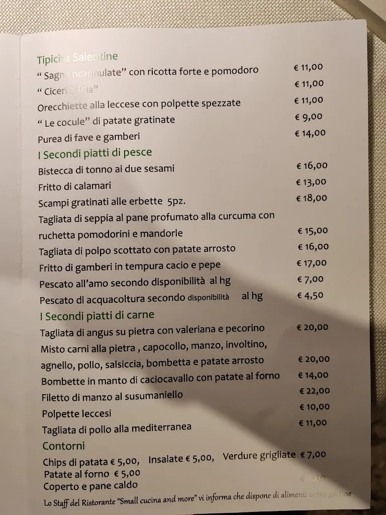 Menu_Small Cucina And More_San Cesario di Lecce_image_2