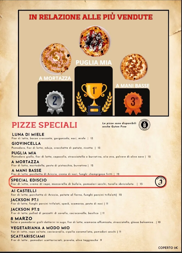 Menu_Jackson A-typical trattoria and pizzeria_San Cesario di Lecce_image_1