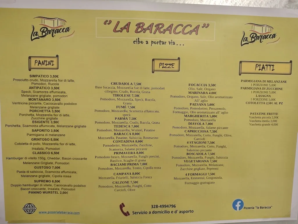Menu_Pizzeria la Baracca_San Marco in Lamis_image_1