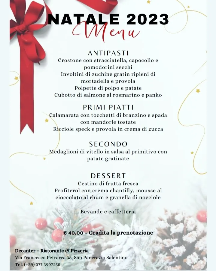 Menu_Decanter ristorante pizzeria_San Pancrazio Salentino_image_1
