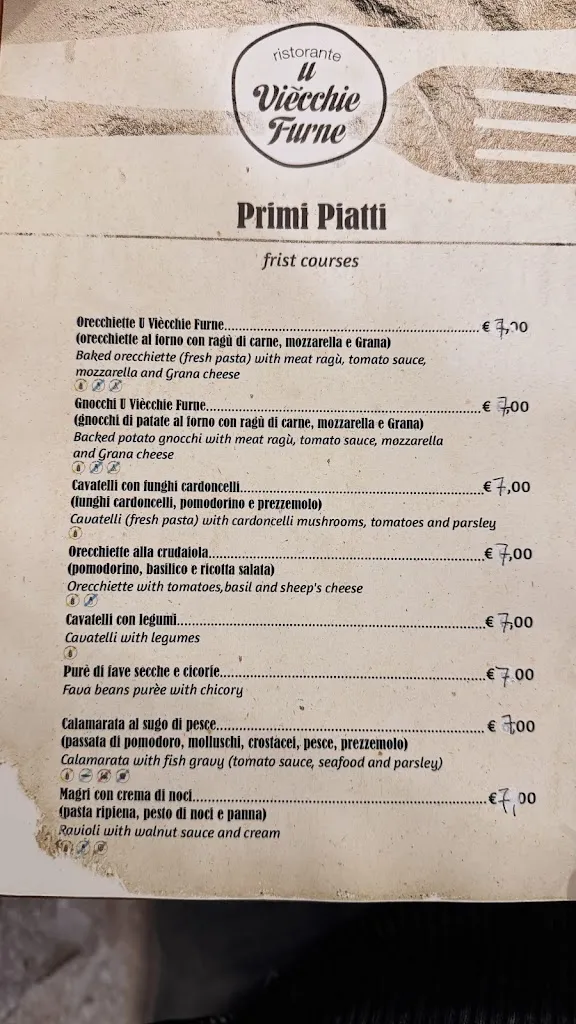 Menu_'U Vecchie Furne Restaurant_Ruvo di Puglia_image_1