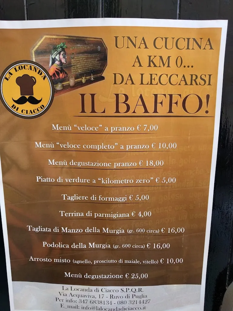 Menu_The Ciacco's Tavern Restaurant_Ruvo di Puglia_image_1