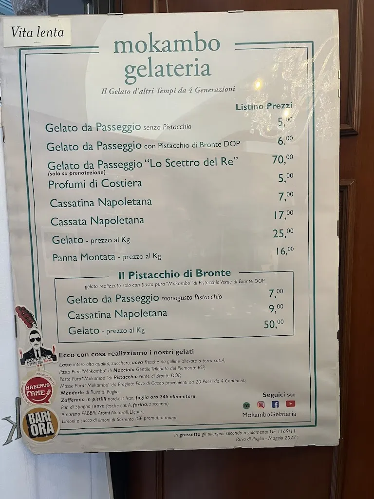 Menu_Mokambo Artisan Ice Cream Shop_Ruvo di Puglia_image_1