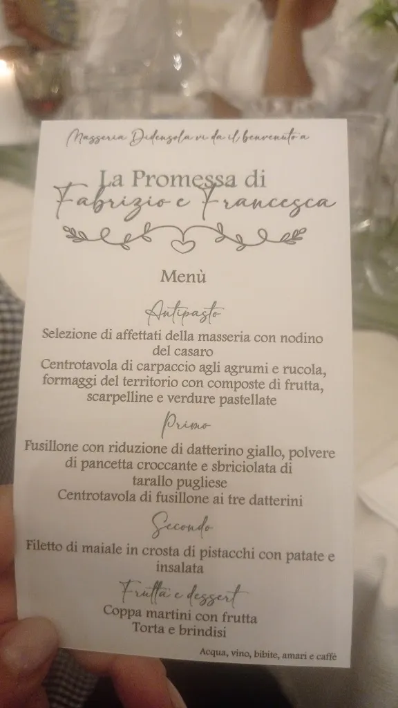 Menu_Agriturismo Masseria Difensola_San Paolo di Civitate_image_1