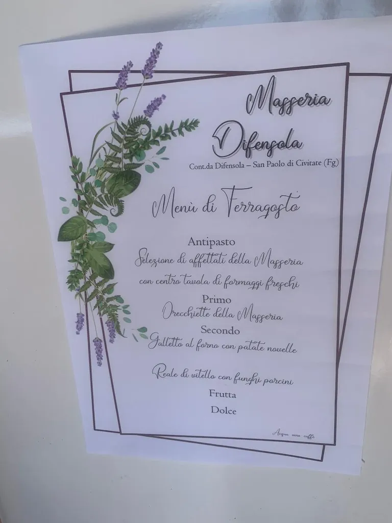 Menu_Agriturismo Masseria Difensola_San Paolo di Civitate_image_2