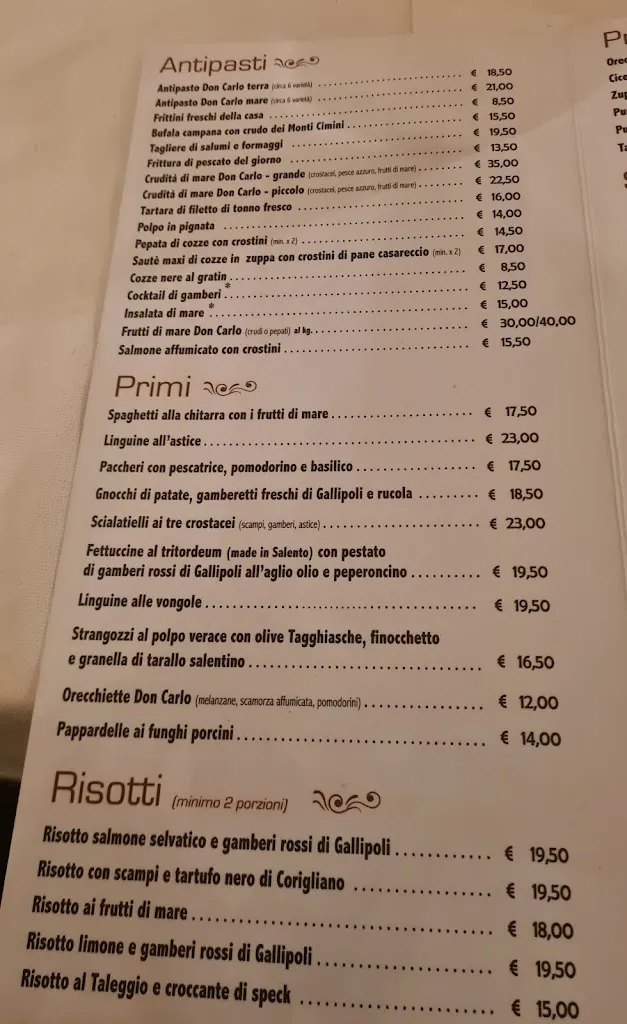 Menu_Ristorante Cantina Don Carlo - San Pietro in Lama_San Pietro in Lama_image_2