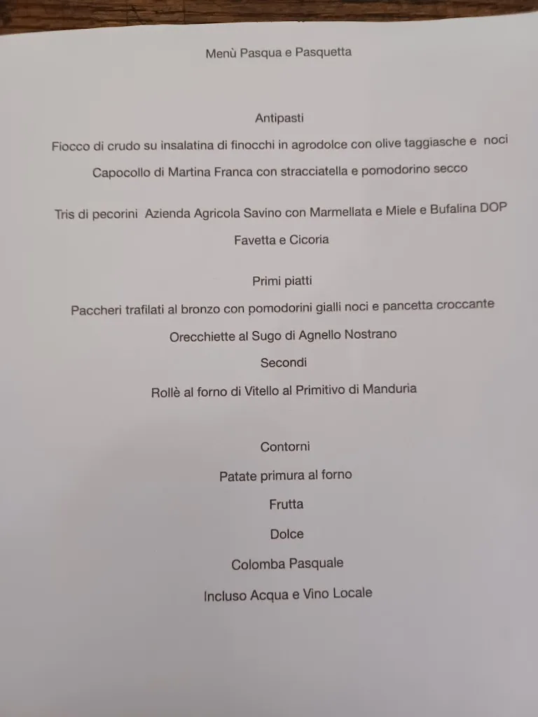 Menu_Ristorante Pizzeria Bar 