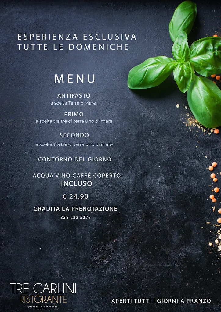 Menu_Tre Carlini Ristorante_San Giovanni Rotondo_image_1