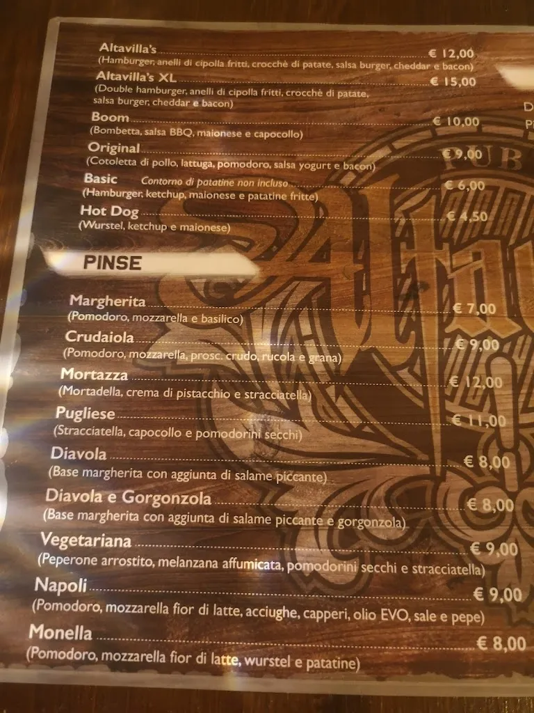 Menu_Altavilla's RISTOPUB_San Pietro Vernotico_image_1