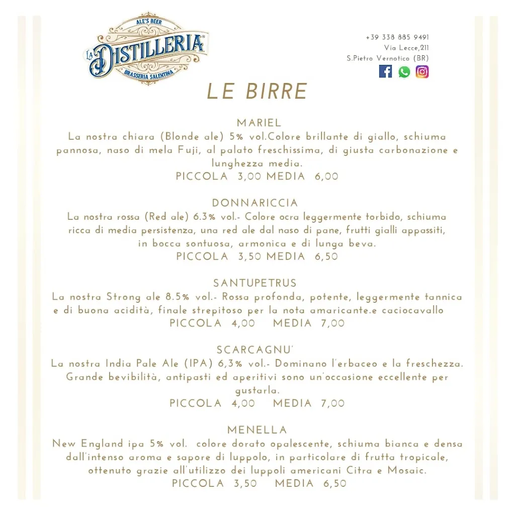 Menu_La Distilleria_San Pietro Vernotico_image_1