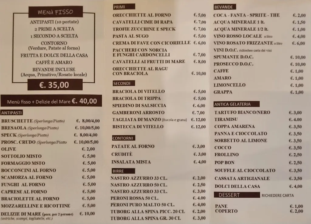 Menu_Pizzeria - Trattoria Il Nascondiglio_Sannicandro di Bari_image_1
