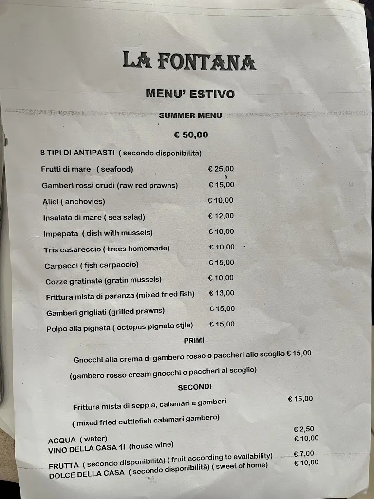 Menu_Ristorante La Fontana_Sannicola_image_1