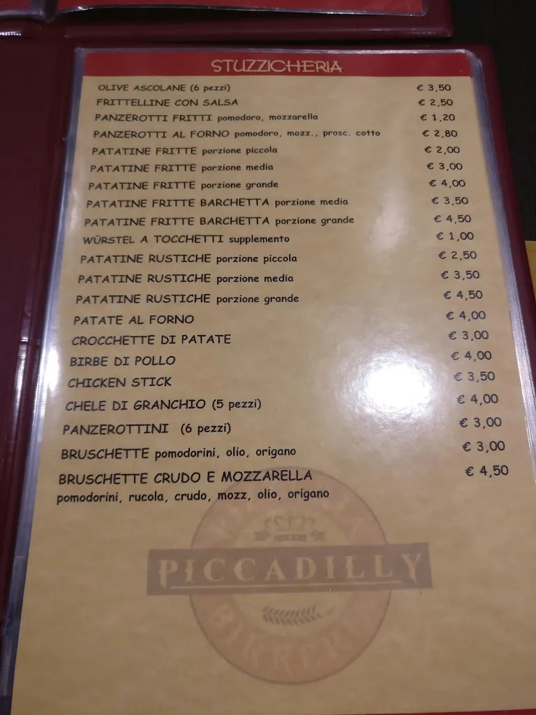 Menu_Pizzeria piccadilly_Santeramo in Colle_immagine_1