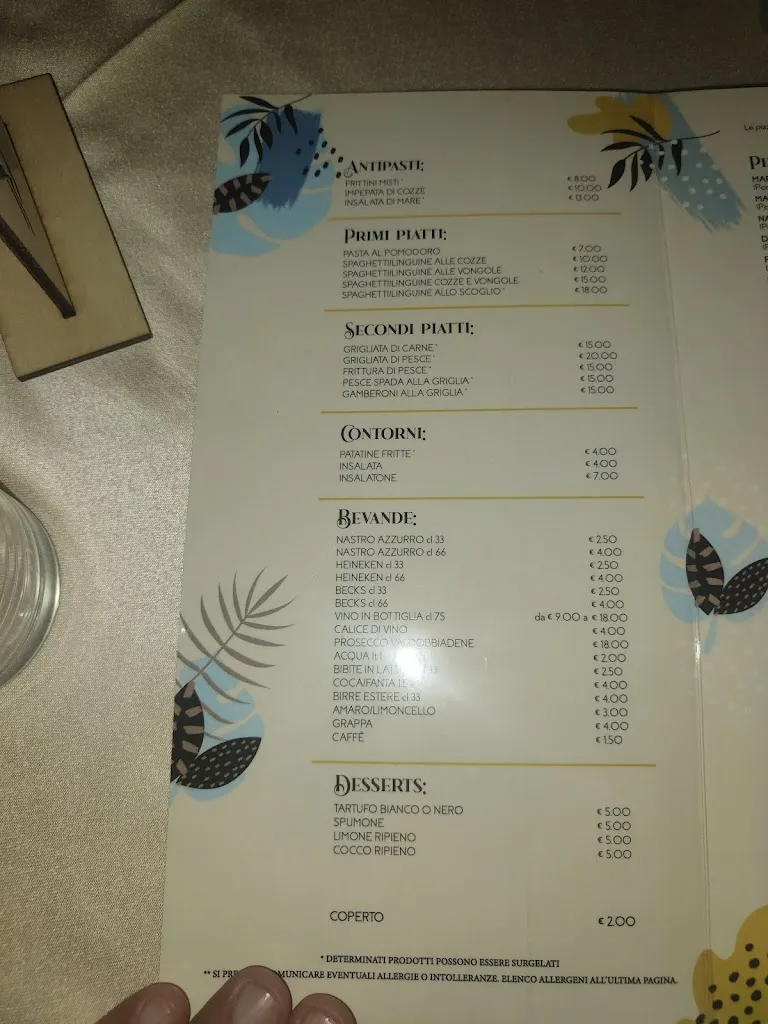 Menu_Le Dune Ristobar Di Vincenzo Pascarito Bar Ristorante Pizzeria_Torchiarolo_image_2