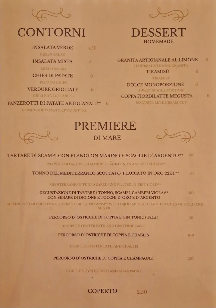 Menu_Megusta - Ristorante di pesce_Torre San Giovanni_image_1