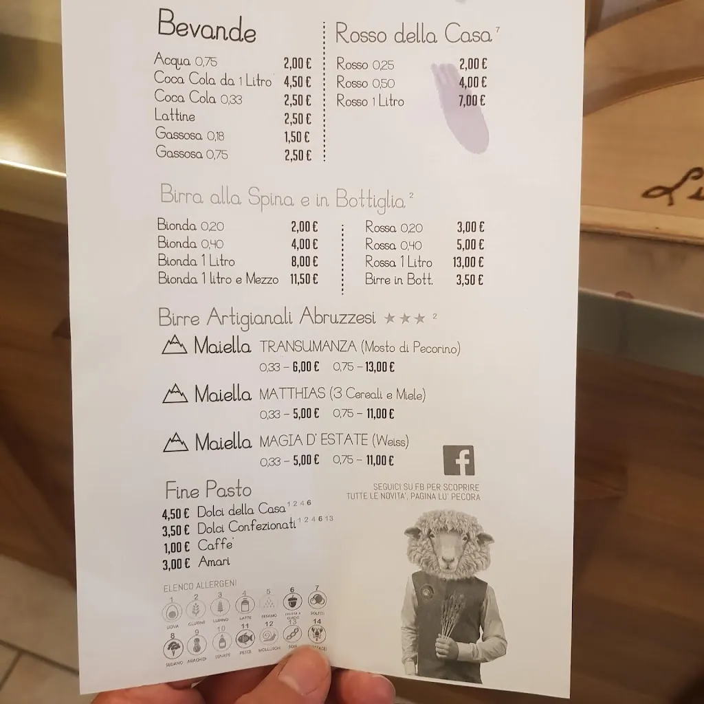 Menu_Lù Pecora - Restaurant & Shop_Città Sant'Angelo_image_1