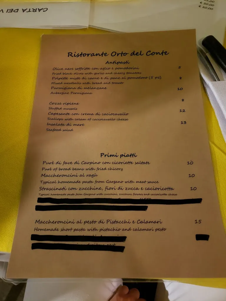 Menu_L'Orto Del Conte_Vico del Gargano_image_4