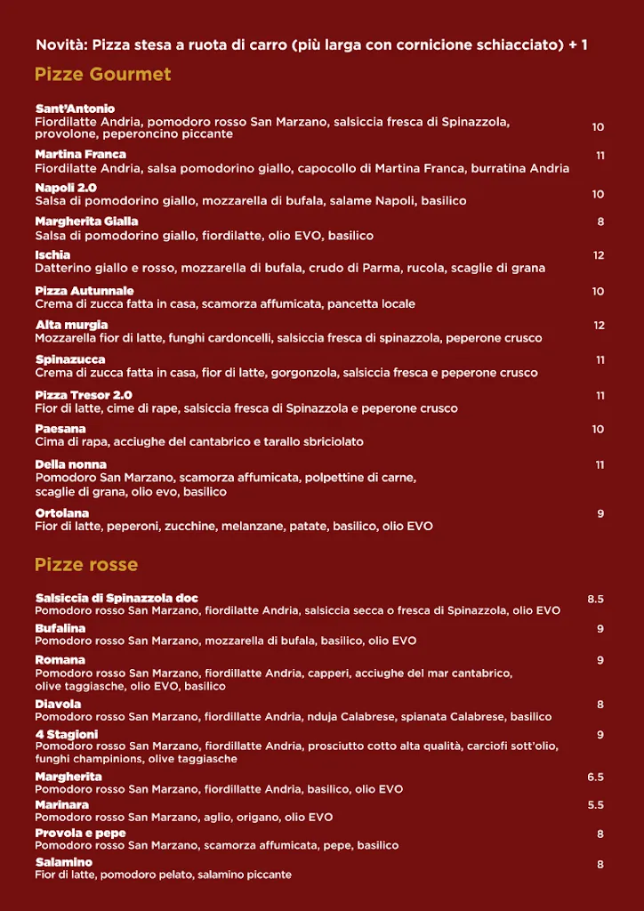 Menu_Tresor pizzeria napoletana, burger, cocktail_Spinazzola_image_2