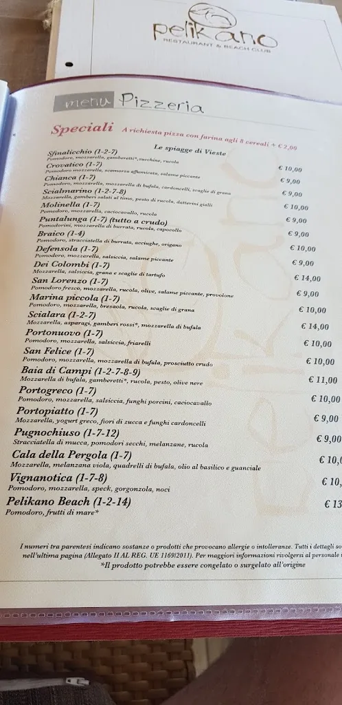 Menü_Pelikano Restaurant & Beach Club_Vieste_Bild_1