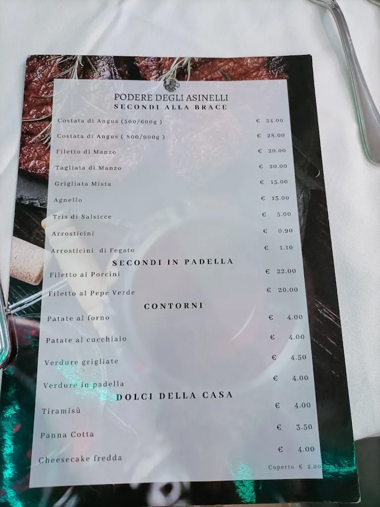 Menu_Podere degli Asinelli - Ristorante, Piscina, b&b, Location Città Sant'Angelo _Città Sant'Angelo_image_1