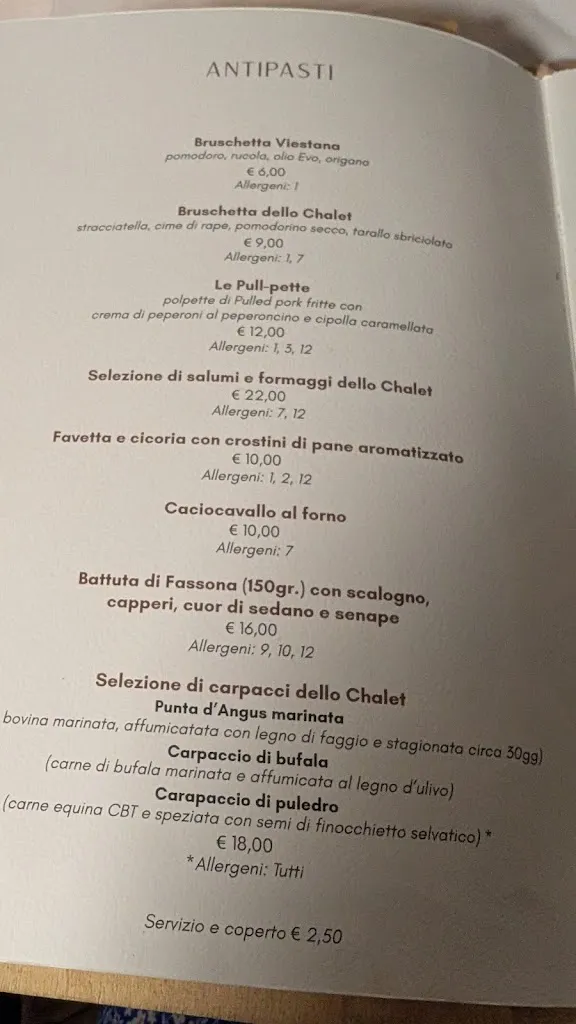 Menu_Chalet Degli Ulivi_Vieste_immagine_4