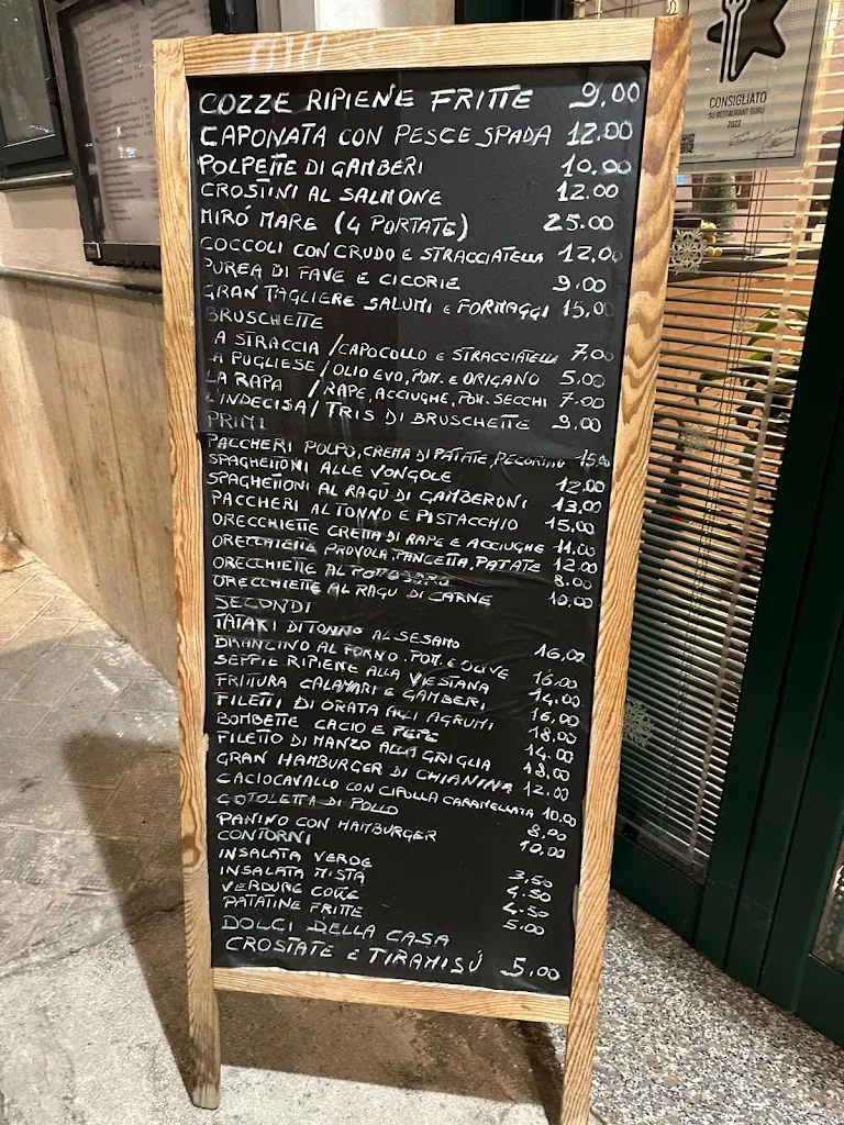 Menu_Mirò Restaurant & Bistrot_Vieste_image_1