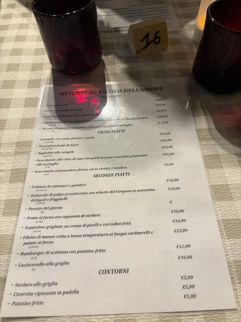 Menu_Osteria Al Vicolo dell'Amore_Vieste_immagine_4