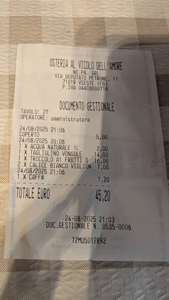 Sab Pan_Osteria Al Vicolo dell'Amore_Vieste_recensione