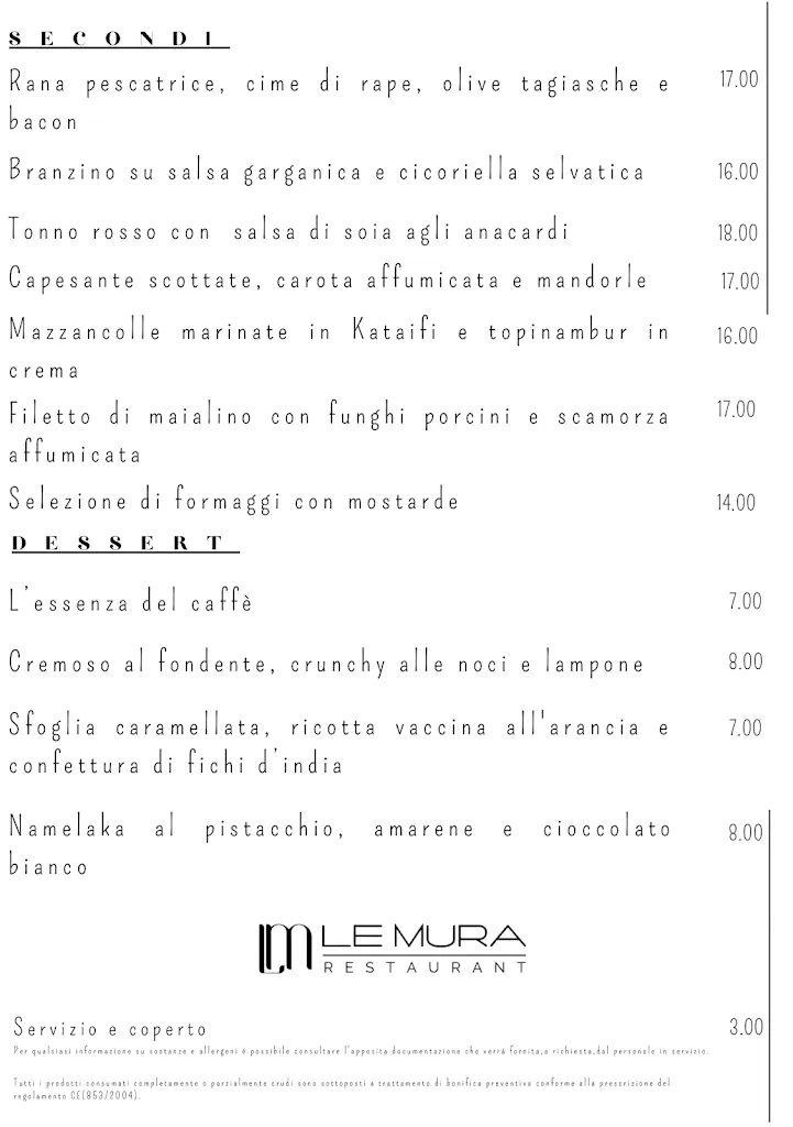 Menu_Le Mura Restaurant Vieste_Vieste_image_1