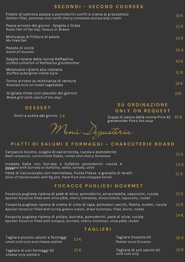 Menu_Encanto Ristorante & Enoteca_Vieste_image_1