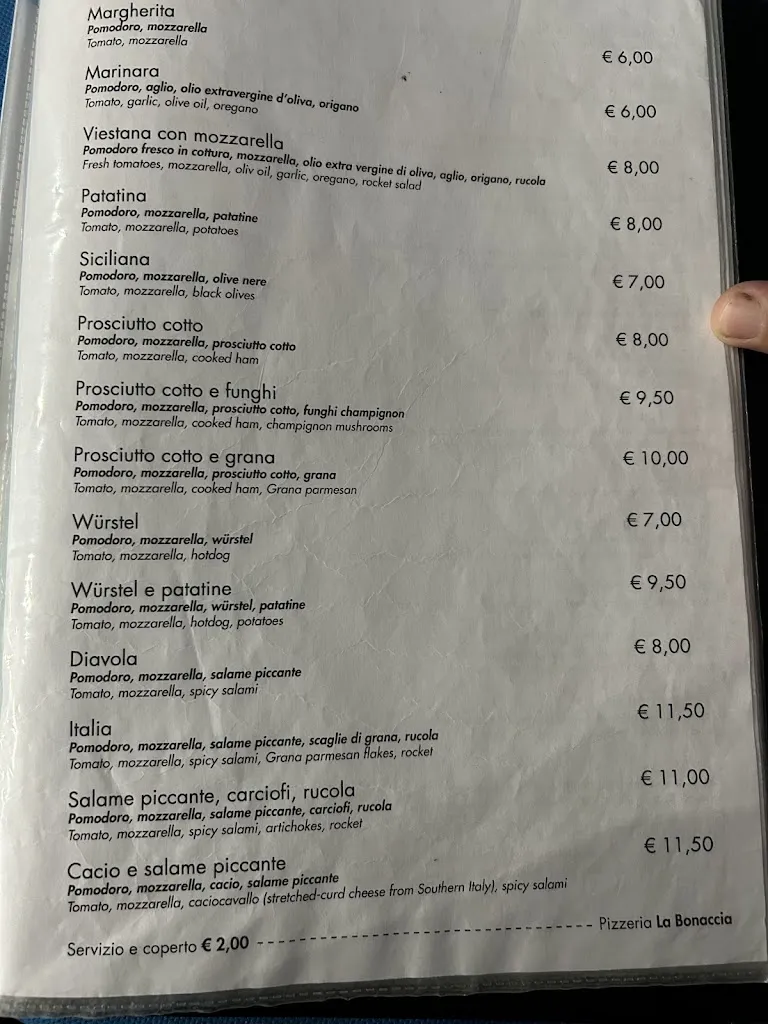 Menu_La Bonaccia - Ristorante, Pizzeria, Paposceria_Vieste_imagen_1