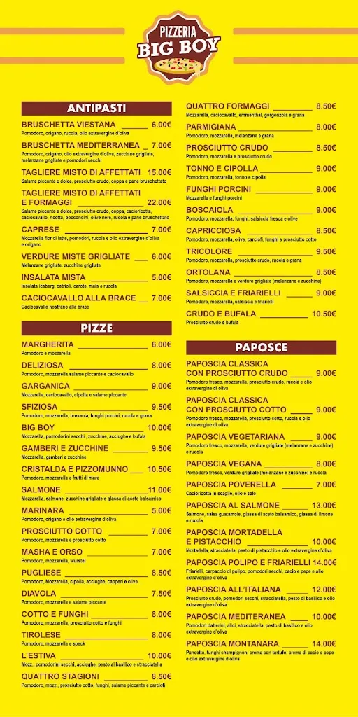 Menu_Pizzeria Big Boy Paposceria_Vieste_image_1