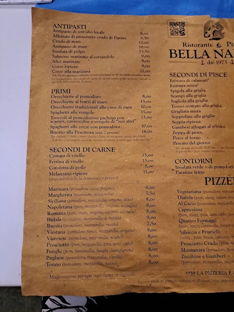 Menu_Ristorante Pizzeria Bella Napoli_Vieste_immagine_1