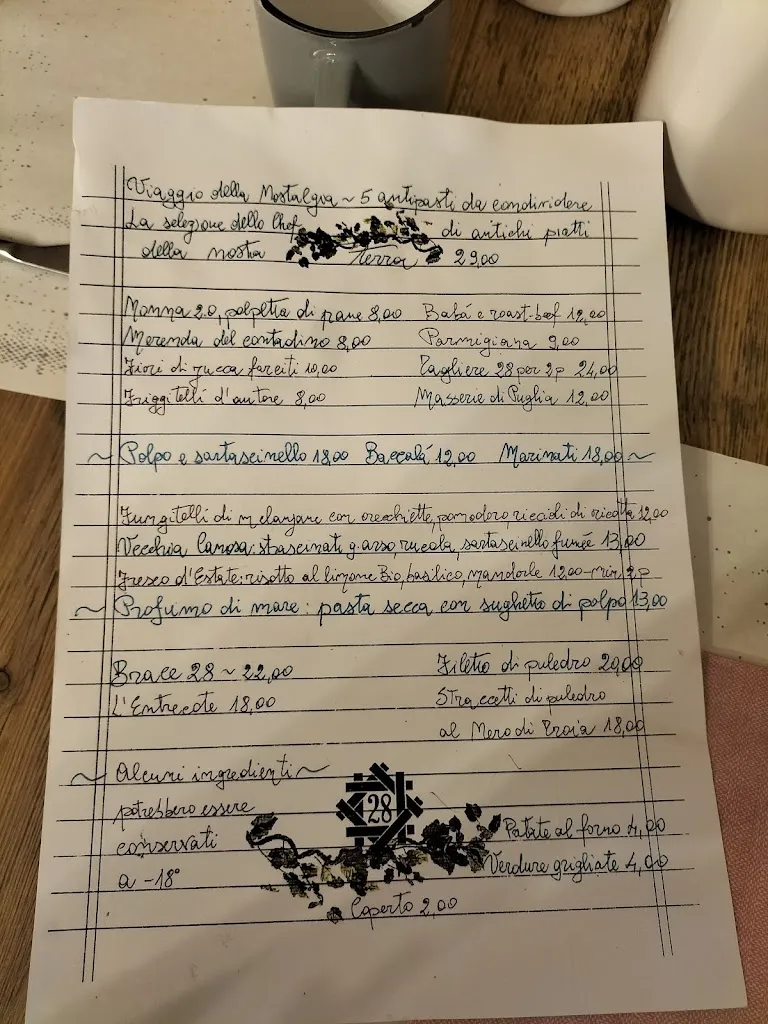 Menu_Casa 28_Canosa di Puglia_image_1