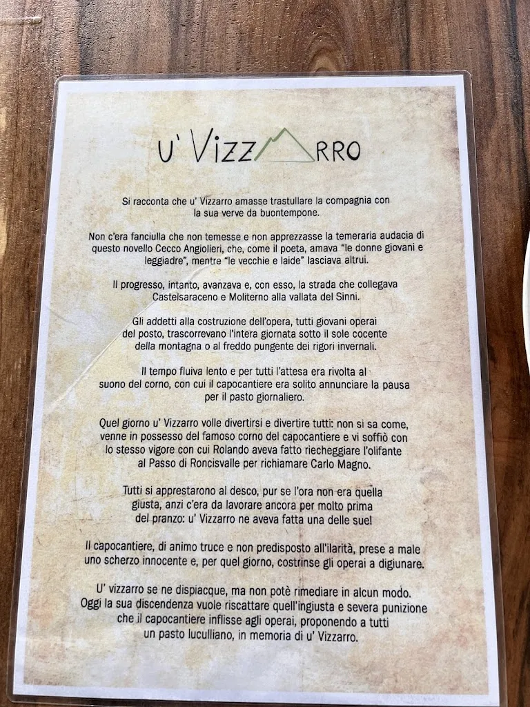 Menu_U'Vizzarro - ristorante rurale_Castelsaraceno_image_1