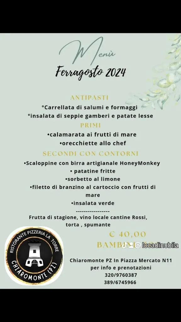 Menu_Ristorante Pizzeria La Torre_Chiaromonte_image_1