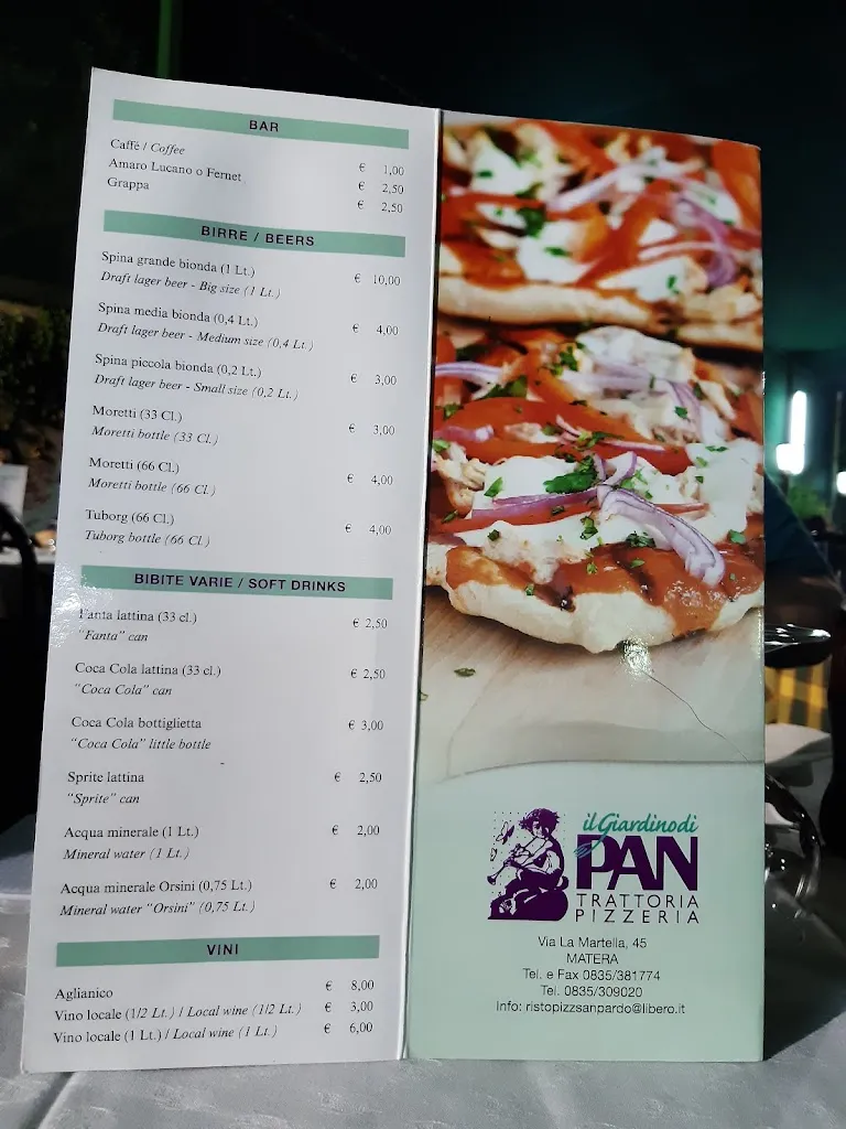 Menu_Pizzeria Ristorante Il Giardino Di Pan_La Martella_image_2
