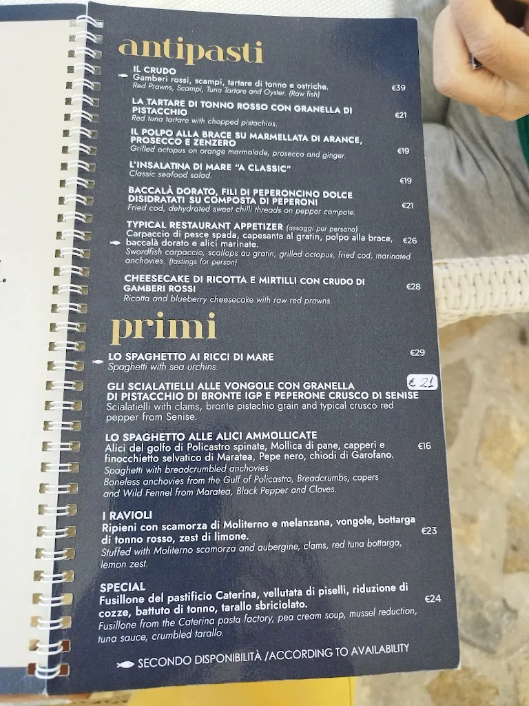Menu_1999 il Ristorante Porto di Maratea_Maratea_immagine_2