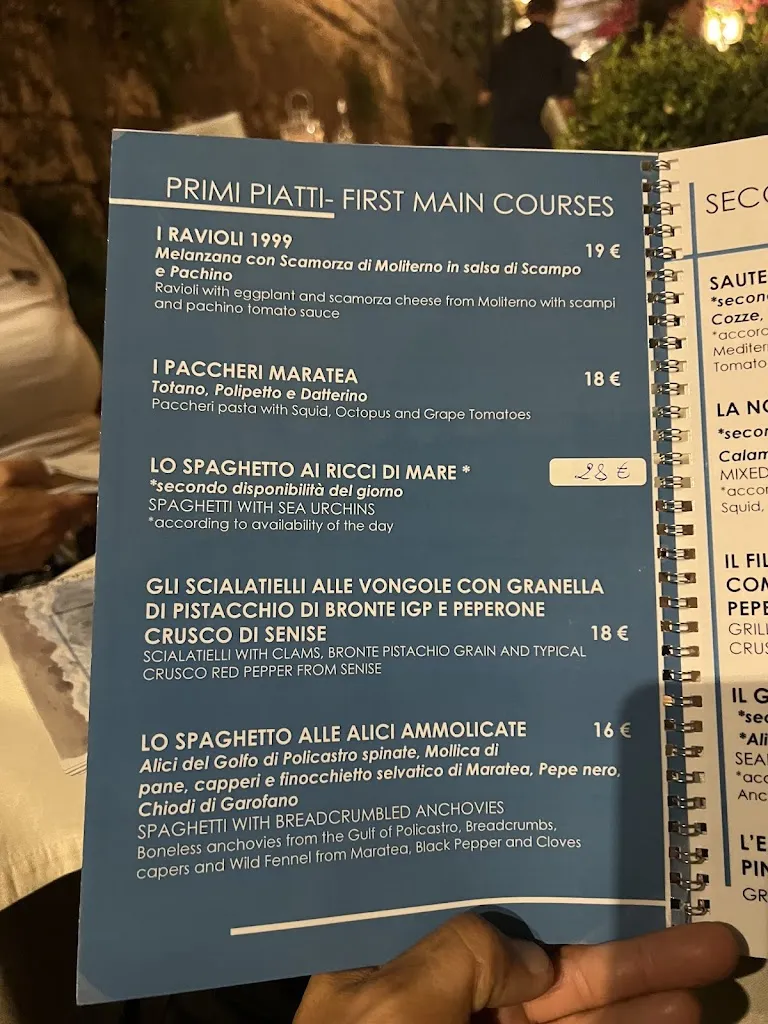 Menu_1999 il Ristorante Porto di Maratea_Maratea_immagine_4