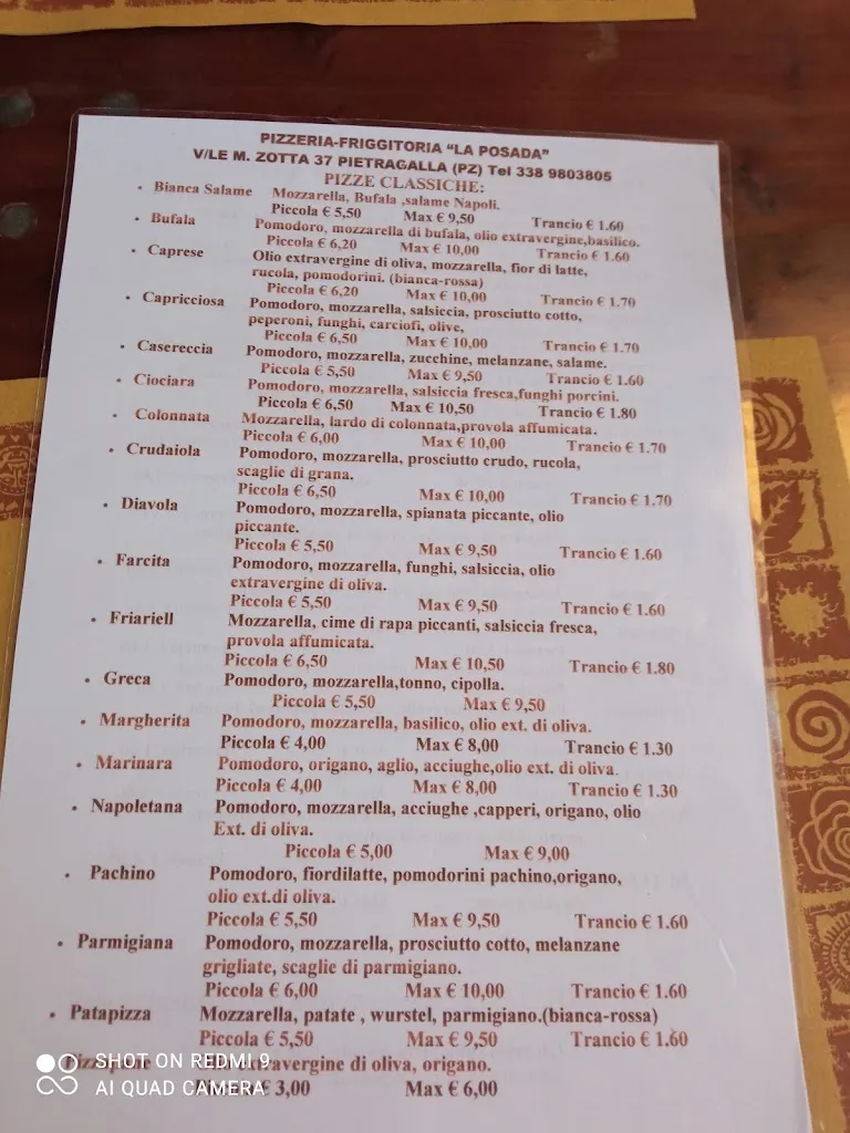 Menu_Pizzeria La Posada_Pietragalla_image_2