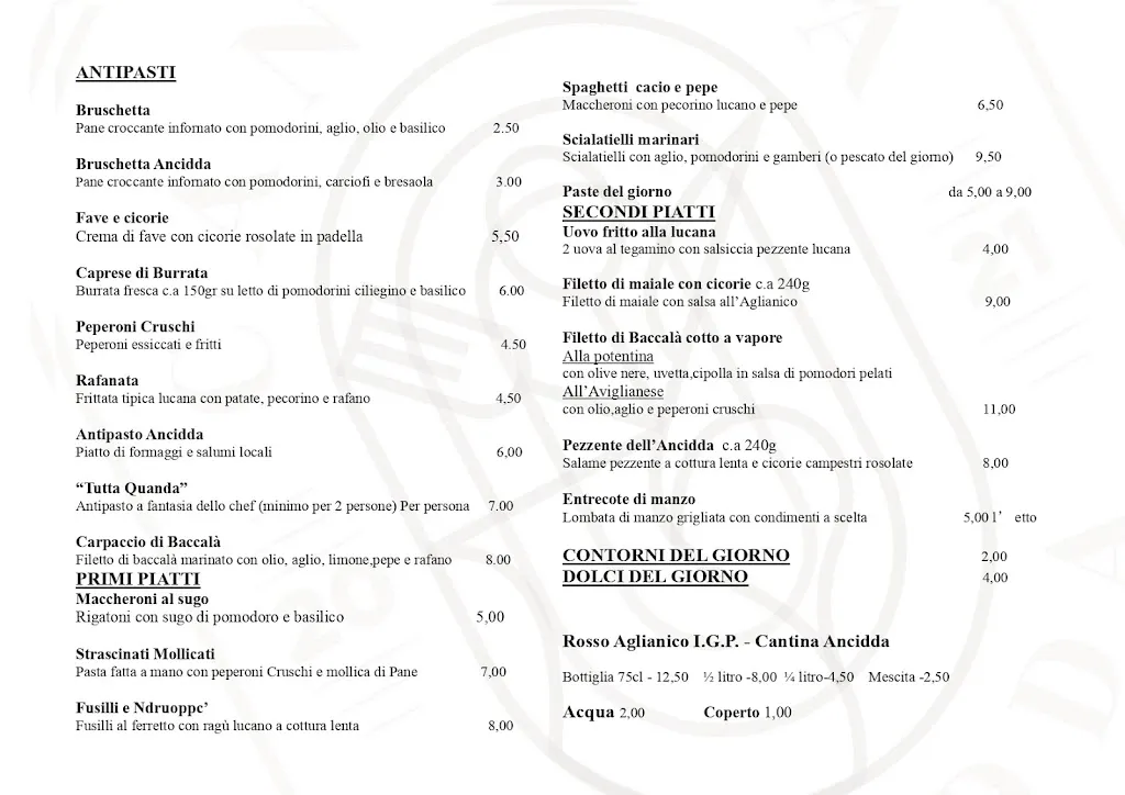 Menu_Cantina Ancidda_Provincia di Potenza_image_1