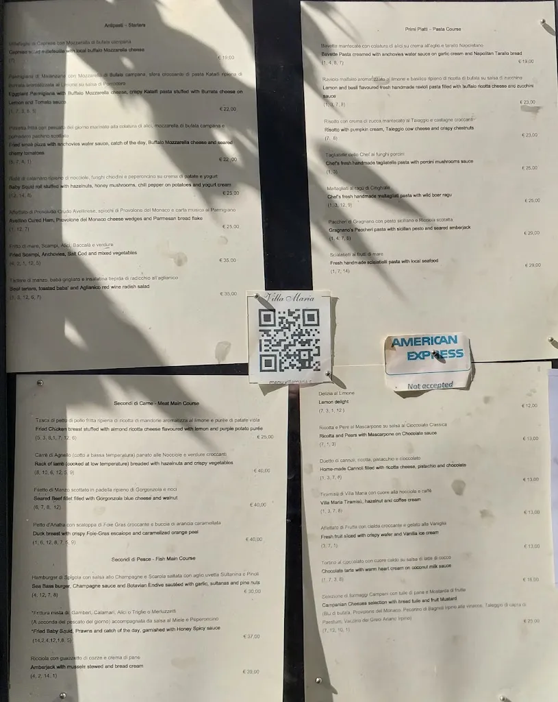 Menu_Villa Maria - Hotel & Restaurant_Rivello_image_1